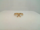 14Kt. Yellow Gold Heavy Weight Four Prong Solitaire Mounting for a 7.40mm Round Stone