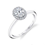 14Kt. White Gold Halo "Elsie" Semi Mount Diamond Ring  by Sylvie