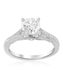 14Kt. White Gold 0.13Ctdw Natural Round Diamond Semi Mount For A 6.5Mm Center Size 6.5