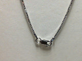 Sterling Silver Rhodium 1.25mm Box Chain 20" with lobster clasp