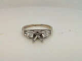 14Kt. White Gold 1/2ctdw Natural Round and Baguette Diamond Semi Mount by True Romance