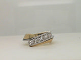 14Kt. Two Tone 0.65 Ctdw Round natural Diamond Bypass Ring Size 7.5