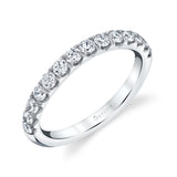 14Kt. White Gold 14=0.63Ctdw VS2 F/G Natural Round Diamond Prong Set Wedding Ring Size 6.5 by Sylvie