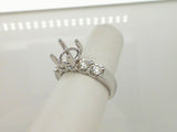 14Kt. White Gold 0.80Ctdw Natural Round Diamond Shared Prong Semi Mount For A 7.4Mm Center Size 6.5