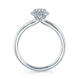 14Kt. White Gold Halo "Elsie" Semi Mount Diamond Ring  by Sylvie