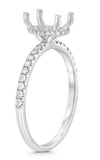 14Kt. White Gold 42=0.23Ctdw Natural Round Diamond Hidden Halo For A 8X6mm Oval Stone