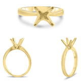 14Kt. Yellow Gold Heavy Weight Four Prong Solitaire Mounting for a 7.40mm Round Stone