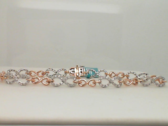 14kt. rose and white gold diamond Infinity Bracelet