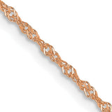 14kt Rose Gold Diamond Cut 1Mm Singapore Chain 18"