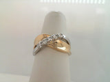 14kt Yellow and White Gold 5=0.37ctdw Natural Round Diamond Fashion Ring Size 7