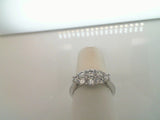 14kt White Gold 10=1.00ct Natural Round Diamond Fashion Ring Size 7