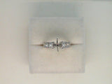 14Kt. White Gold 0.20Ctdw Bagguette 0.19Ctdw Natural Round And Bagguette Diamond Semi Mount Ring Center Sold Separately