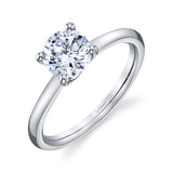 Platinum Four Prong Solitaire for a 6.0-6.5mm Round Center