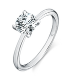 Platinum Vela Solitaire Engagement Ring 3/4ct Hearts On Fire G Vs1 Natural Diamond
