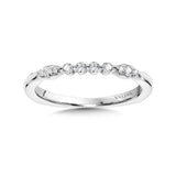 14Kt. White Gold 1/7 Ctdw Natural Round Diamond Valina Tapered Band with Euro Shank Size 6.5