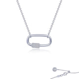 Sterling Silver 0.65ctgw Simulated Diamond Paperclip Necklace by Lafonn