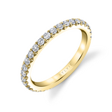 14Kt. Yellow Gold 0.56Ctdw Prong Set Natural Round Diamond Thick Pave' Band Size 6.5 by Sylvie
