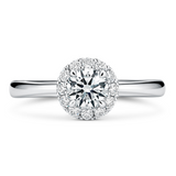 Platinum Vela Halo Engagement Ring Hearts on Fire Natural Diamonds