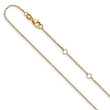 10kt Yellow Gold 0.95Mm Round Adjustable Cable Link Chain 16+2"
