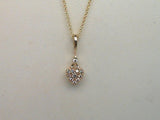 14Kt. Yellow Gold .10Ctdw Heart Natural Round Diamond 18" Cable Necklace By Kabana