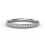 14Kt. White Gold 0.28Ctdw Natural Round Diamond Band Size 6.5 by Fana