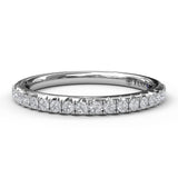 14Kt. White Gold 0.28Ctdw Prong Set Natural Round Diamond Wedding Ring Size 6.5 by Fana