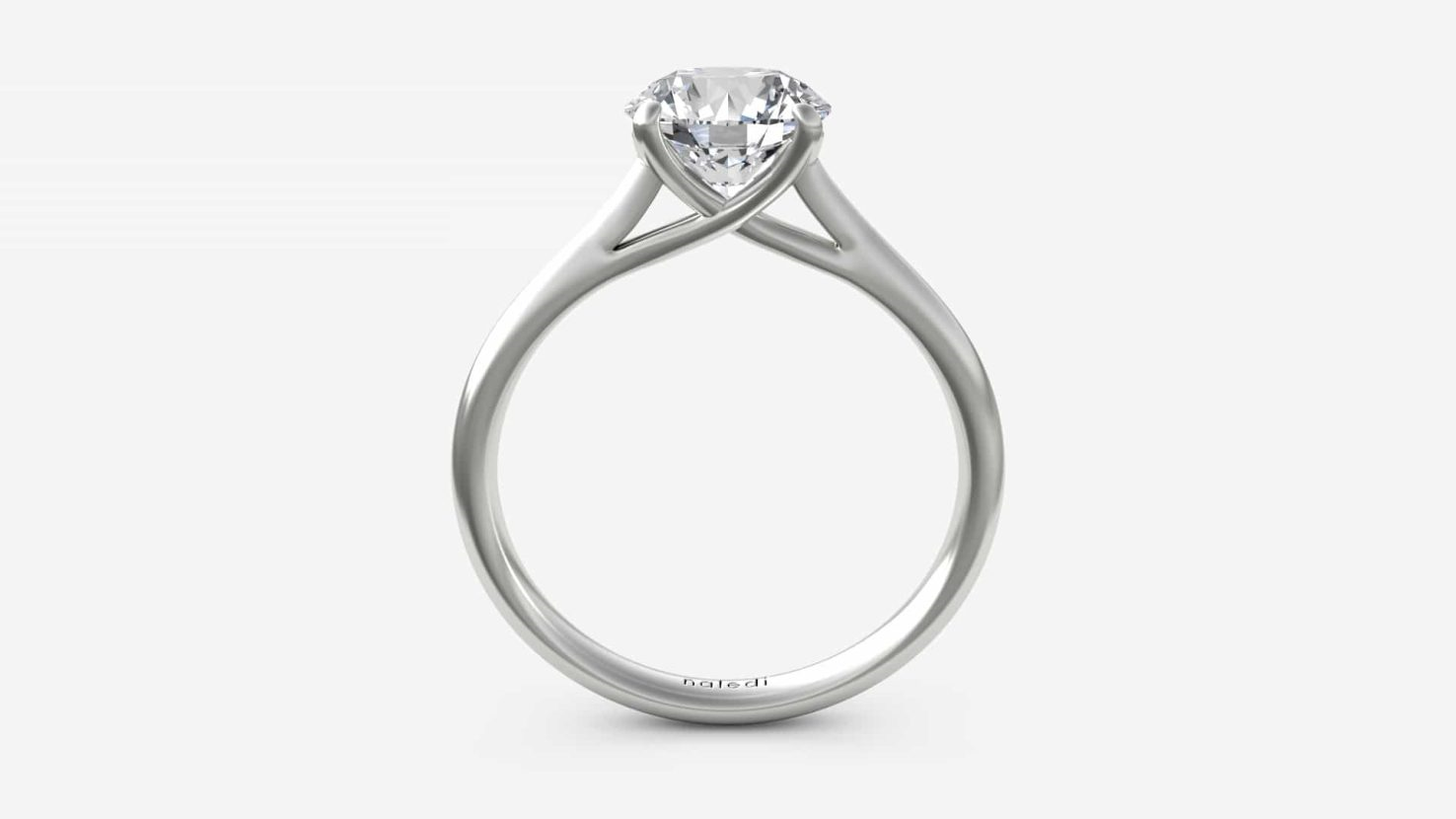 Platinum "Taylor" Cathedral Trellis Four Prong Soliatire For A 7.2mm Round Center Size 6.5