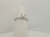 14Kt. White Gold 0.48Ctdw Natural Round And Marquise Diamond Band Share Prong Size 6.5