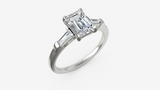 14Kt. White Gold 0.17Ctdw Natural Baguette Diamond Semi Mount For A 7X5mm Emerald Cut