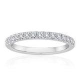14Kt. White Gold 20=.25Ctdw Natural Round Diamond Wedding Ring Size 6