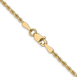 10kt Yellow Gold 2mm Diamond Cut Solid Rope Chain 18"