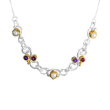 Sterling Silver 22Kt Gold Vermeil W/ Afa, Pearl, Rhodolie Garnet,Thablt029 Necklace by Michou