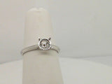14Kt. White Gold 0.04Ctdw Natural Round Diamond Hidden Halo Semi Mount For 6.5Mm Size 6.5