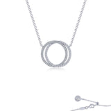 Sterling Silver 0.58ctgw Simulated Diamond Interlocking Circles Necklace 20" by Lafonn
