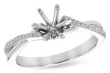 14Kt. White Gold Natural Round Diamond Infinity By Pass Semi Mount with Interchangable Head