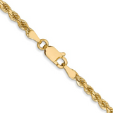 14kt Yellow Gold 3mm Diamond Cut Solid Rope Chain 22"