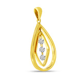 14kt Yellow Gold 0.15ctdw Natural Round Diamond Geometric Pendant Chain Sold Separately
