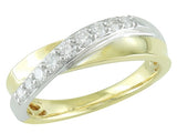 14kt Yellow and White Gold 9=0.26ctdw Natural Round Diamond Fashion Ring Size 7
