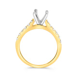 14Kt. Yellow 0.41Ctdw Natural Round Diamond Semi Mount For A 6.5Mm Size 6.5