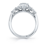 14Kt. White Gold "Daylin" Pear And Marquise Shaped Natural Diamond Semi Mount By Sylvie