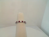 14Kt. White Gold 0.32ctdw 0.47ctgw Natural Round Diamond and Genuine Round Ruby Ring