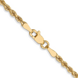 10kt Yellow Gold 2.5mm Diamond Cut Solid Rope Chain 20"