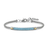 Sterling Silver and 18kt. yellow gold Pave' sleeping beauty turqoise bracelet 7"  by Samuel B