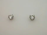 14kt. White Gold 2.00ctdw. H/I Si2 Round Natural Diamond Basket style four prong earrings