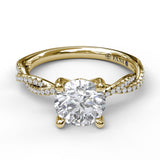 Petite Diamond Twist Engagement Ring by Fana
