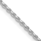 Sterling Silver Rhodium-plated 1.85mm Diamond-cut Rope Chain 18"