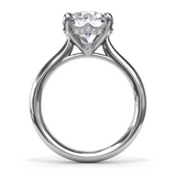 14kt. White Gold 0.10ctdw Classic Hidden Halo Natural Diamond Engagement Ring by Fana size 7