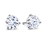 18kt. White Gold 1.50 ctdw Classic Three Prong Natural Diamond Studs by Hearts on Fire