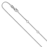 10kt White Gold 0.80Mm 16+2 Round Adjustable Cable Link Chain