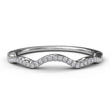 14Kt. White Gold 0.12Ctdw Natural Round Diamond Contour Band Size 6.5 by Fana